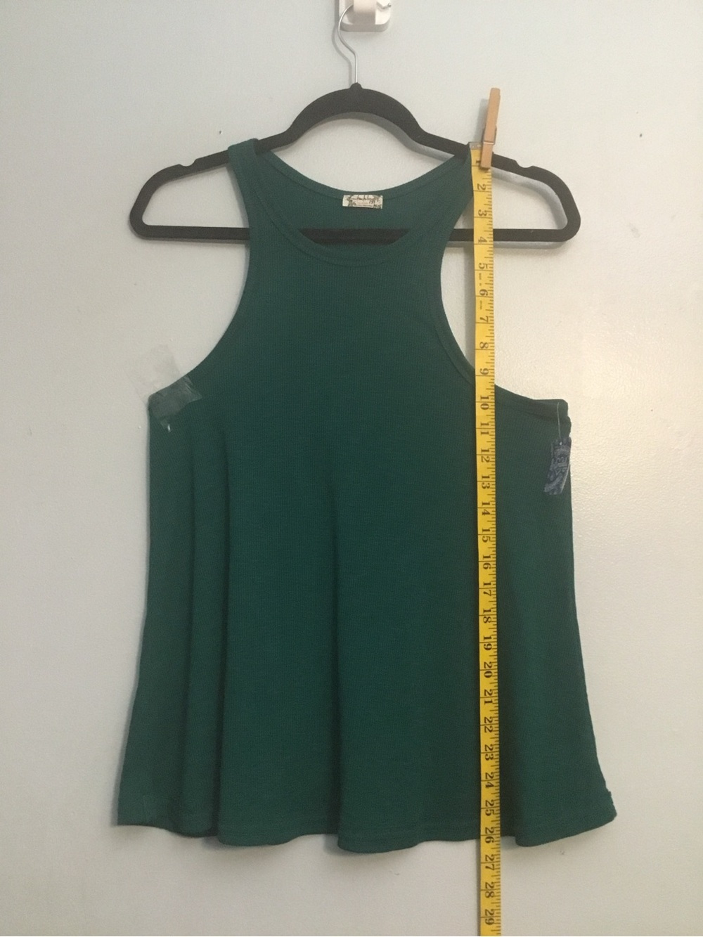 Free People Teal Flared Ribbed Tank